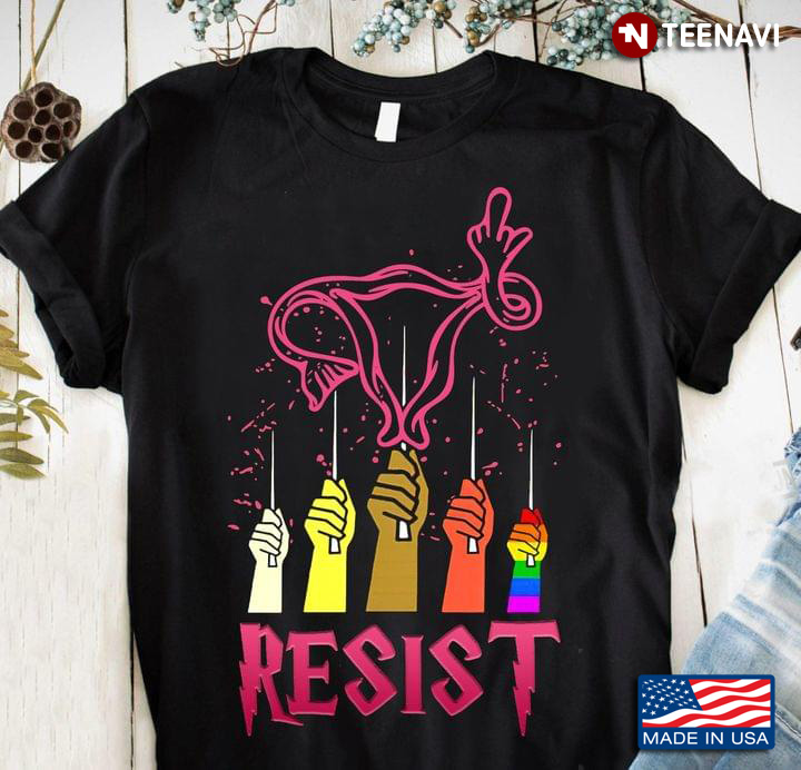 Middle Finger Uterus Resist Rise Hand Together Choice Feminist