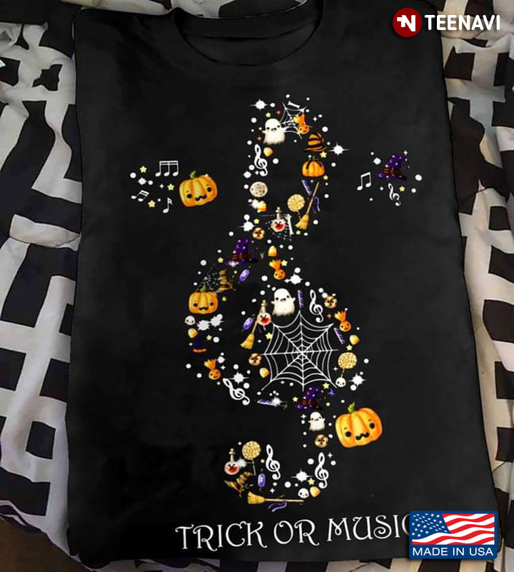Music Note Symbol Pumpkin Trick Or Treat Halloween