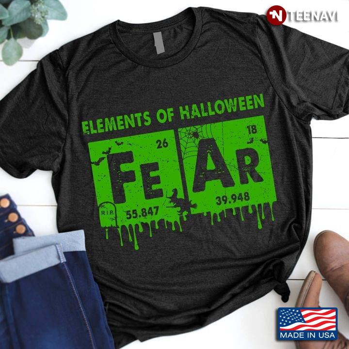 Elements Of Halloween Fear Iron Argon Chemistry Lover