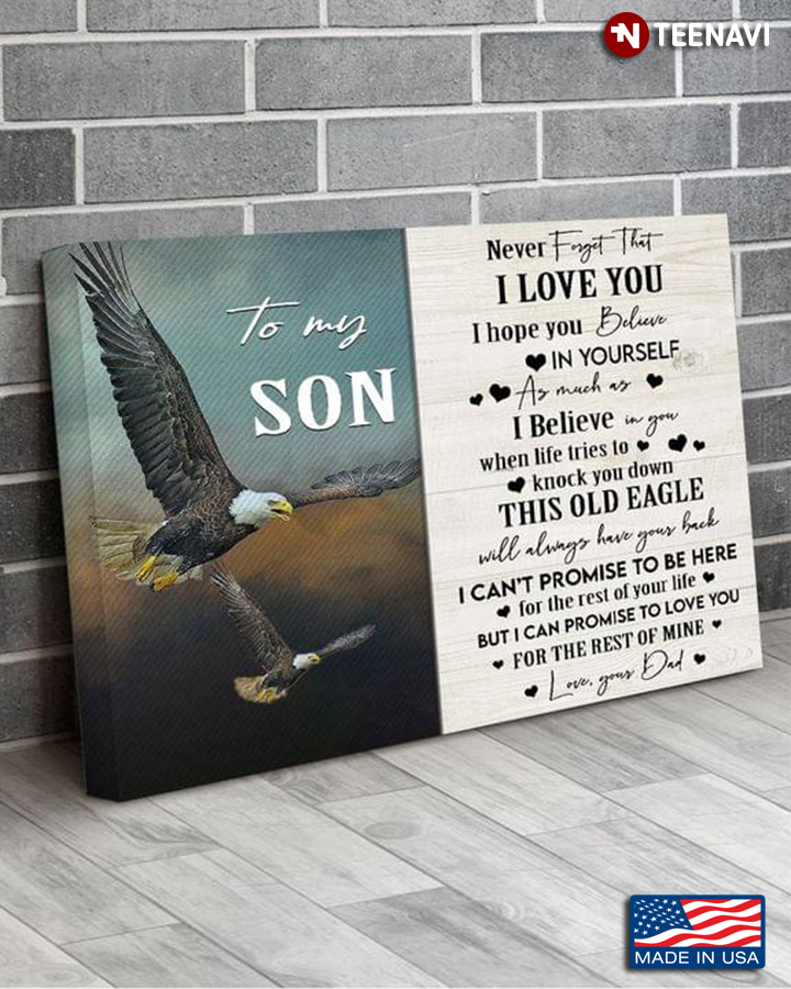 Vintage Eagle Dad & Son Flying To My Son Never Forget That I Love You I Hope You Believe In Yourself