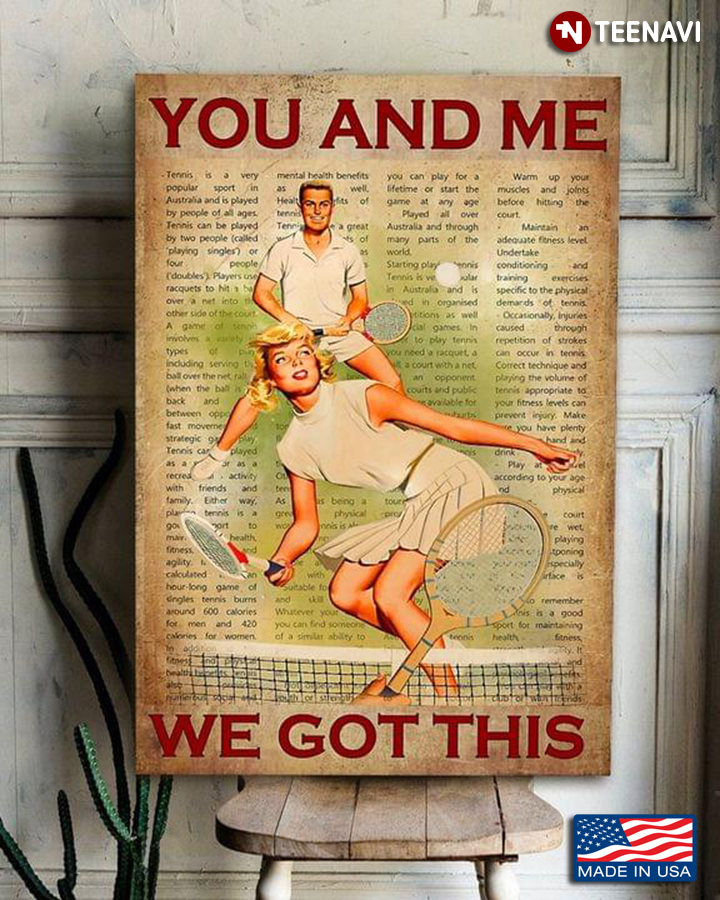Vintage Book Page Theme Couple Of Tennis Players You And Me We Got This