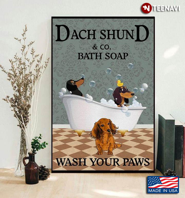 Vintage Dachshund Dogs And Rubber Duck & Co. Bath Soap Wash Your Paws