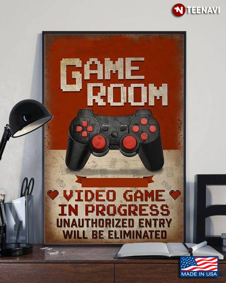 Vintage Game Room Video Game In Progress Unauthorized Entry Will Be Eliminated
