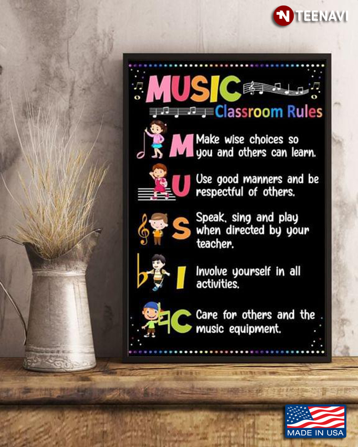 Black Theme Music Classoom Rules