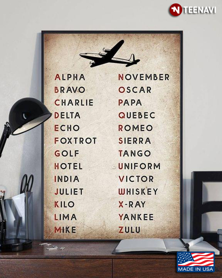 Vintage Airplane The NATO Phonetic Alphabet
