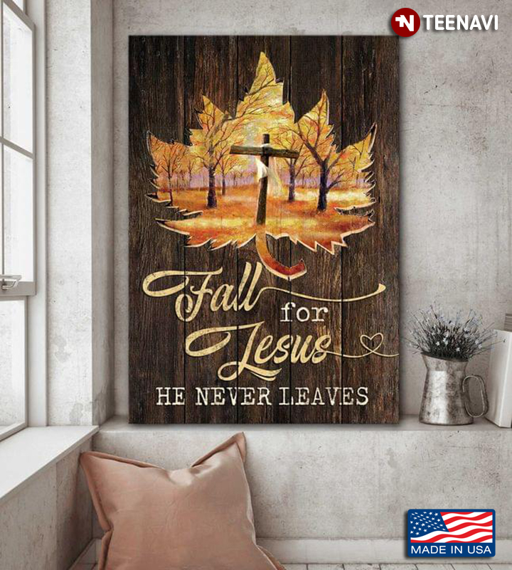 Vintage Jesus Cross Draped With White Cloth In The Autumn Forest Fall For Jesus He Never Leaves