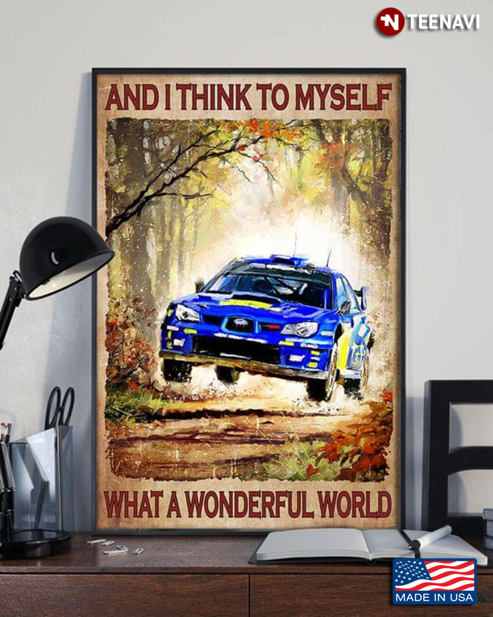 Vintage Blue Car And I Think To Myself What A Wonderful World