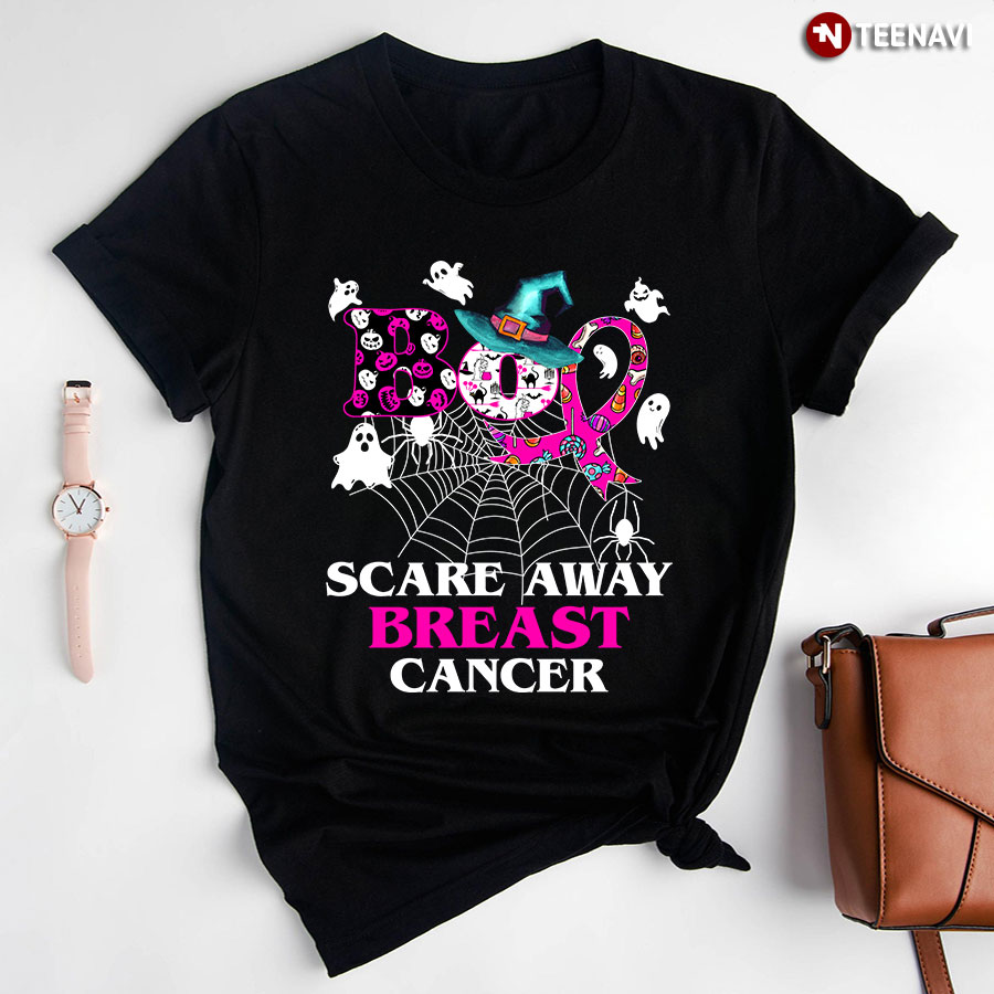 Boo Scare Away Breast Cancer for Halloween T-Shirt