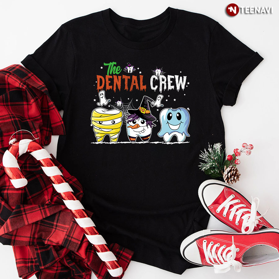 The Dental Crew Funny Teeth In Halloween Costumes Dentist for Halloween T-Shirt