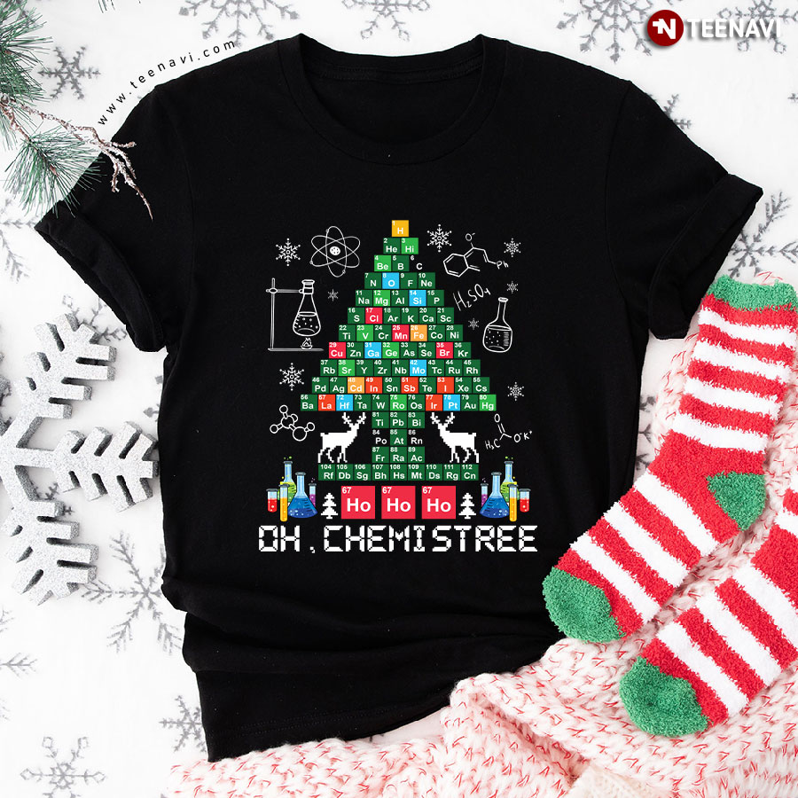 Oh Chemistree Christmas Tree Chemistry Periodic Table for Christmas T-Shirt