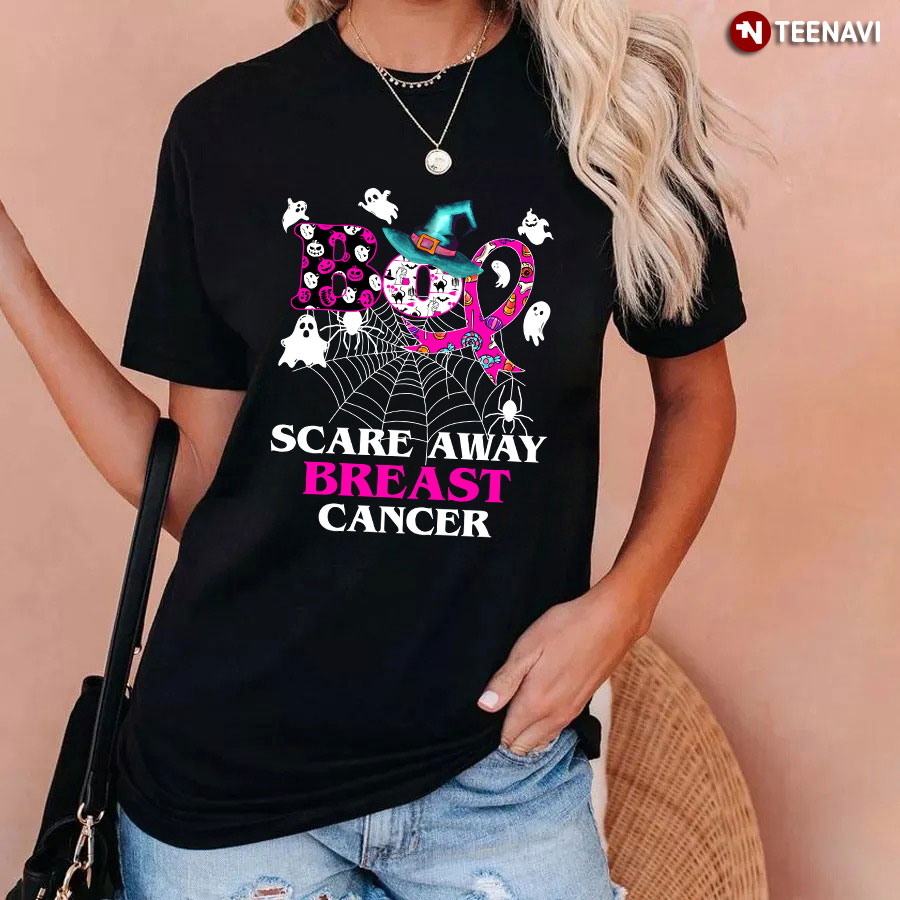 Boo Scare Away Breast Cancer for Halloween T-Shirt