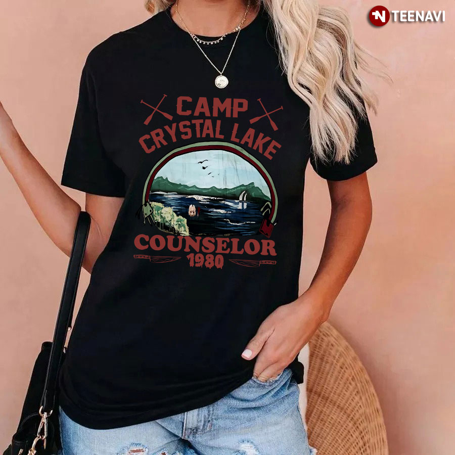 Camp Crystal Lake Counselor 1980 Jason Voorhees Horror Movie for Halloween T-Shirt