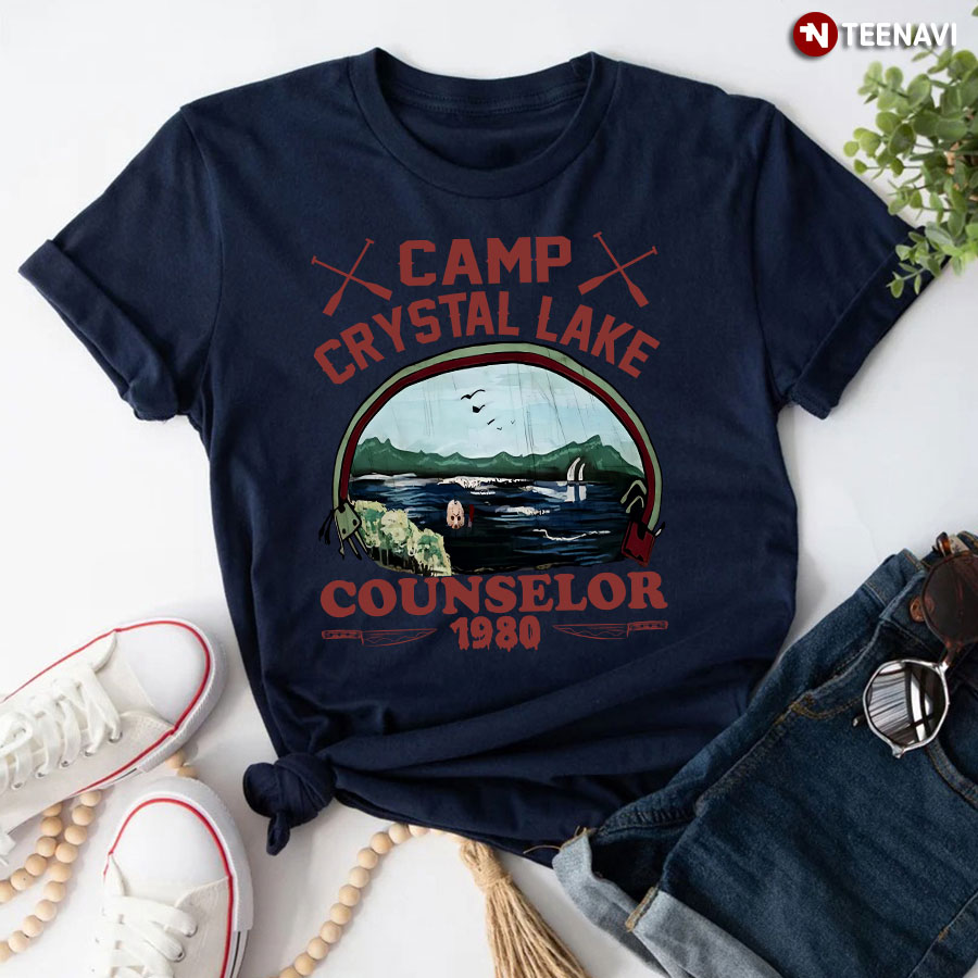 Camp Crystal Lake Counselor 1980 Jason Voorhees Horror Movie for Halloween T-Shirt