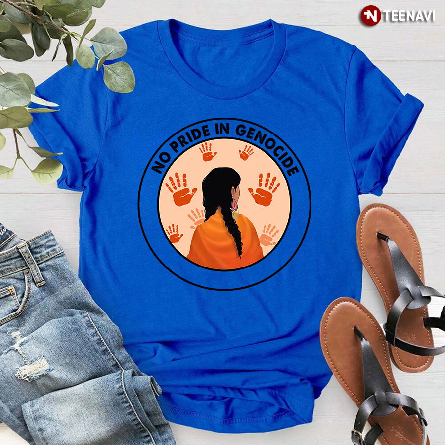 No Pride In Genocide Every Child Matters Orange Shirt Day Indigenous T-Shirt