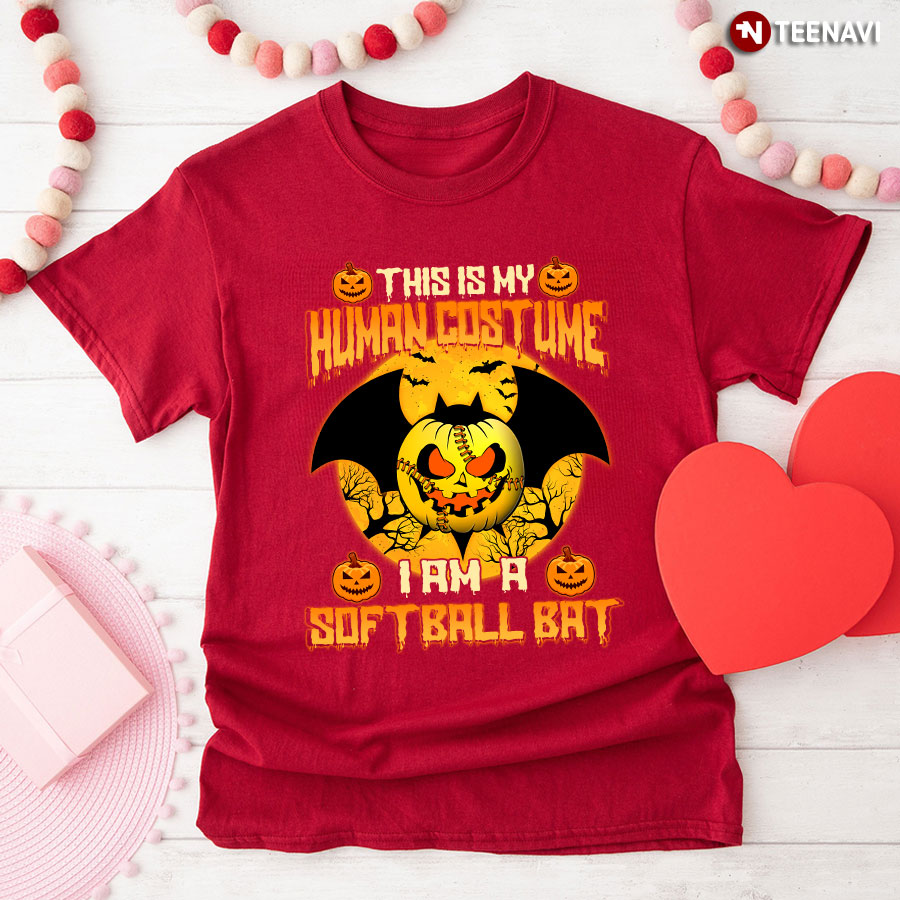 This Is My Human Costume I Am A Softball Bat Happy Halloween T-Shirt