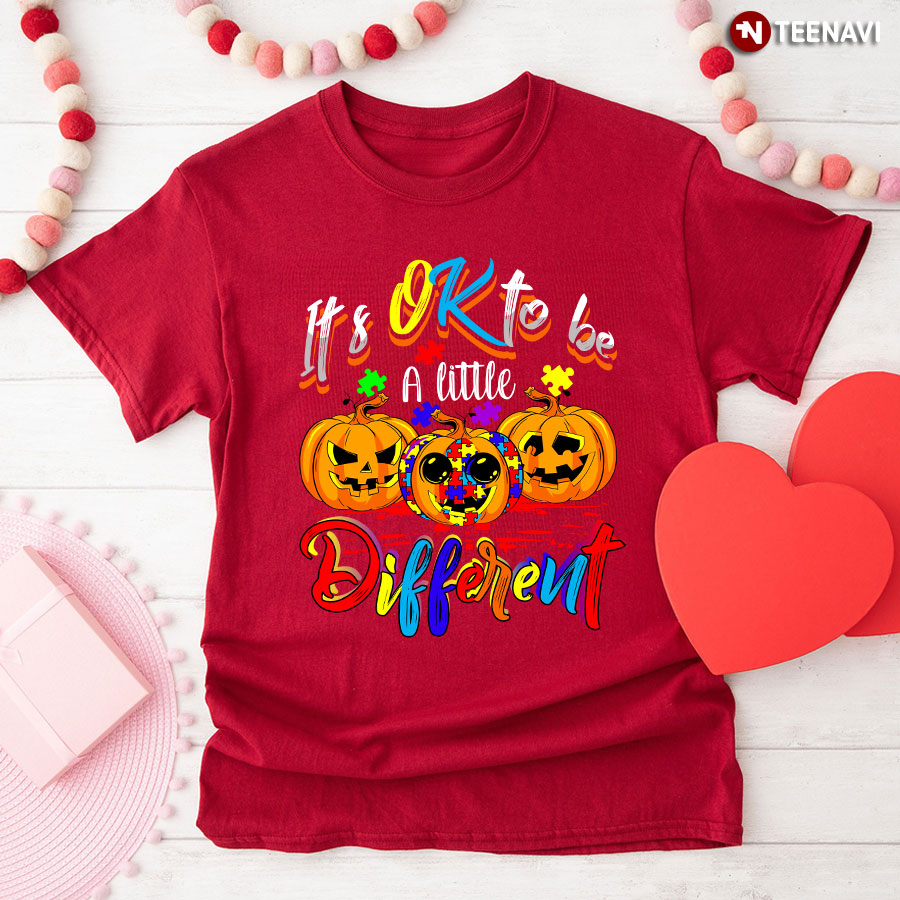 It's OK To Be A Little Different Autism Awareness Pumpkins for Halloween T-Shirt