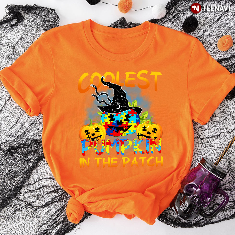 Coolest Pumpkin In The Patch Autism Awareness for Halloween T-Shirt