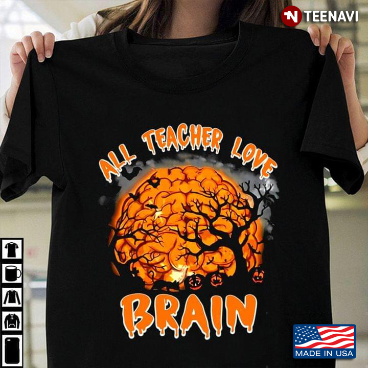 All Teacher Love Brain Halloween Pumpkin