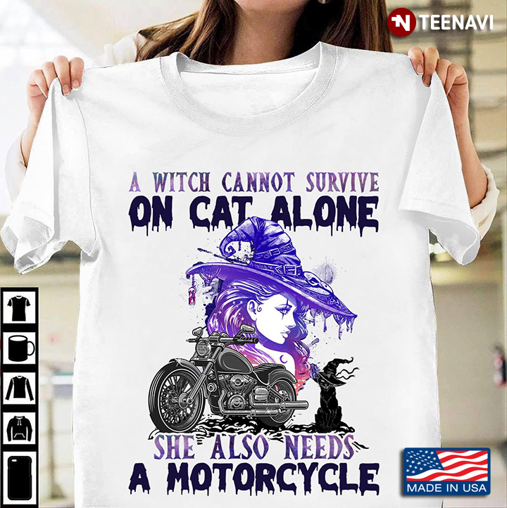 A Witch Cannot Survive On Wine Alone She Also Needs A Motorcycle For Halloween