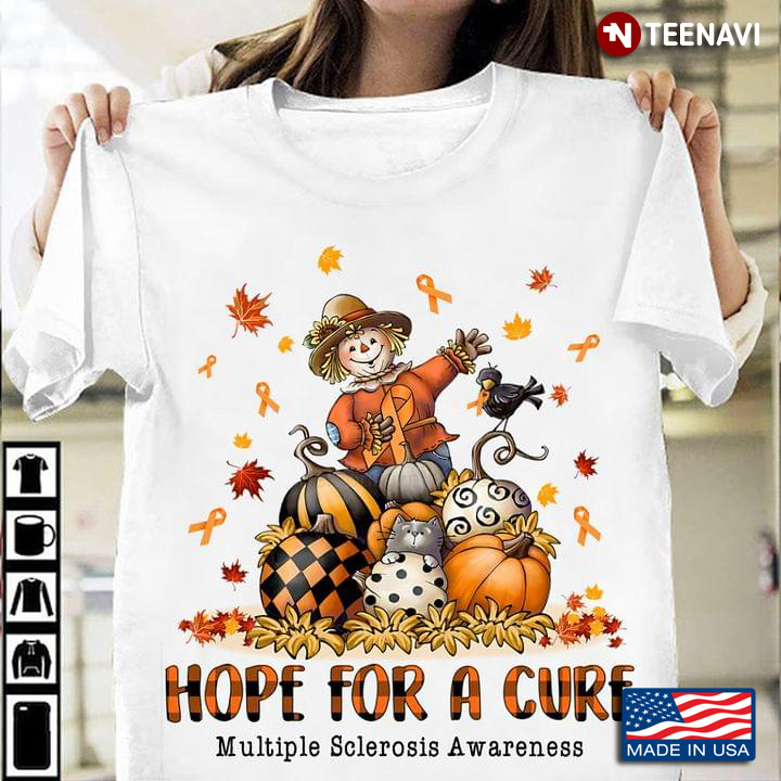 Hope For A Cure Multiple Sclerosis Awareness Pumpkin Scarecrow Fall Season