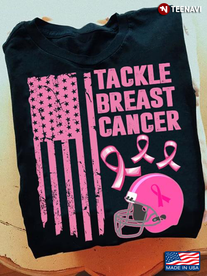 Tackle Breast Cancer  American Flag Breast Cancer Awareness