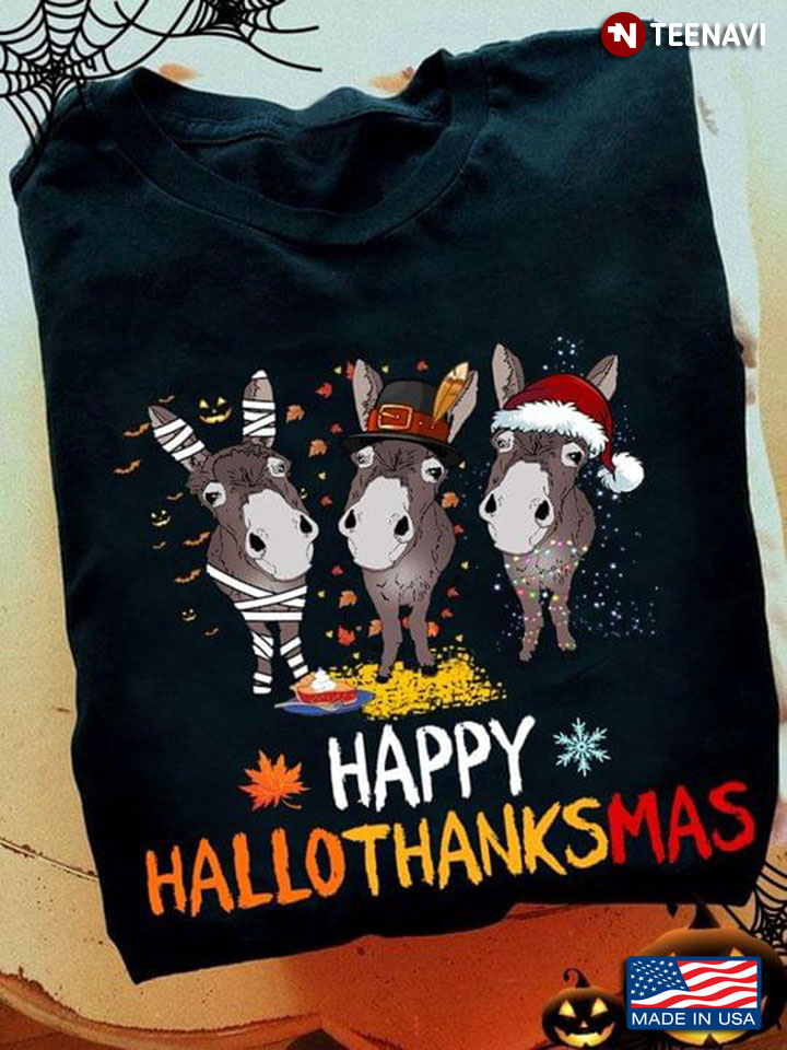 Happy Hallothanksmas Horse Halloween Thanksgiving Christmas