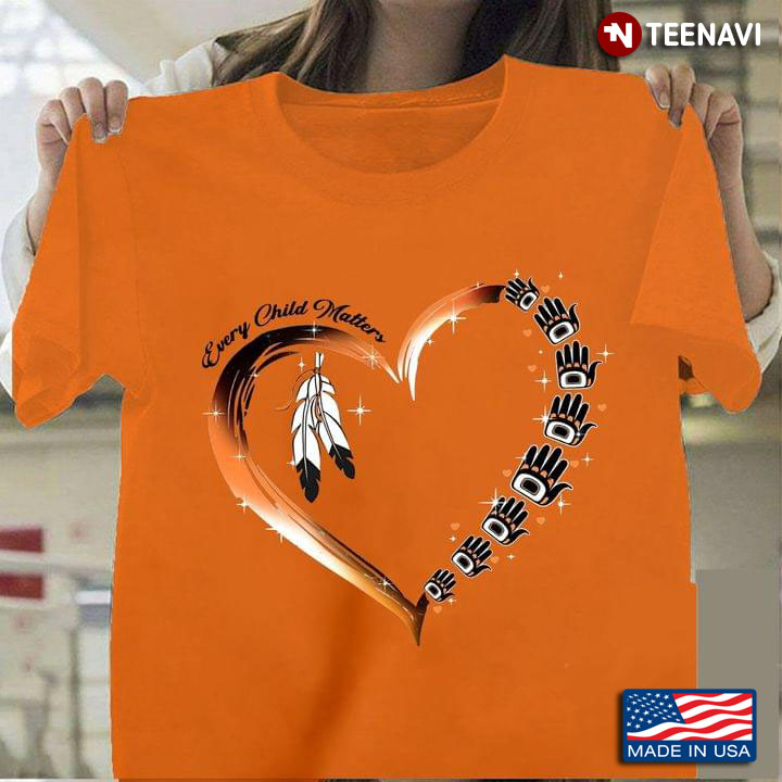 Love Heart Every Child Matter Native American Orange Shirt