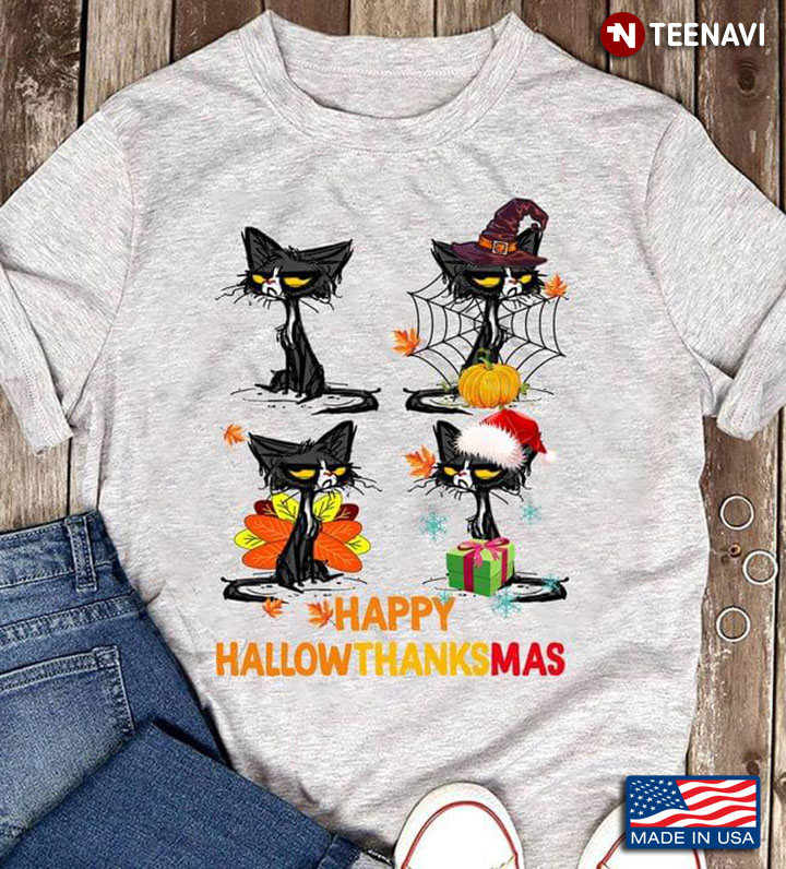Happy Hallowthanksmas Grumpy Cat Halloween Thanksgiving Christmas
