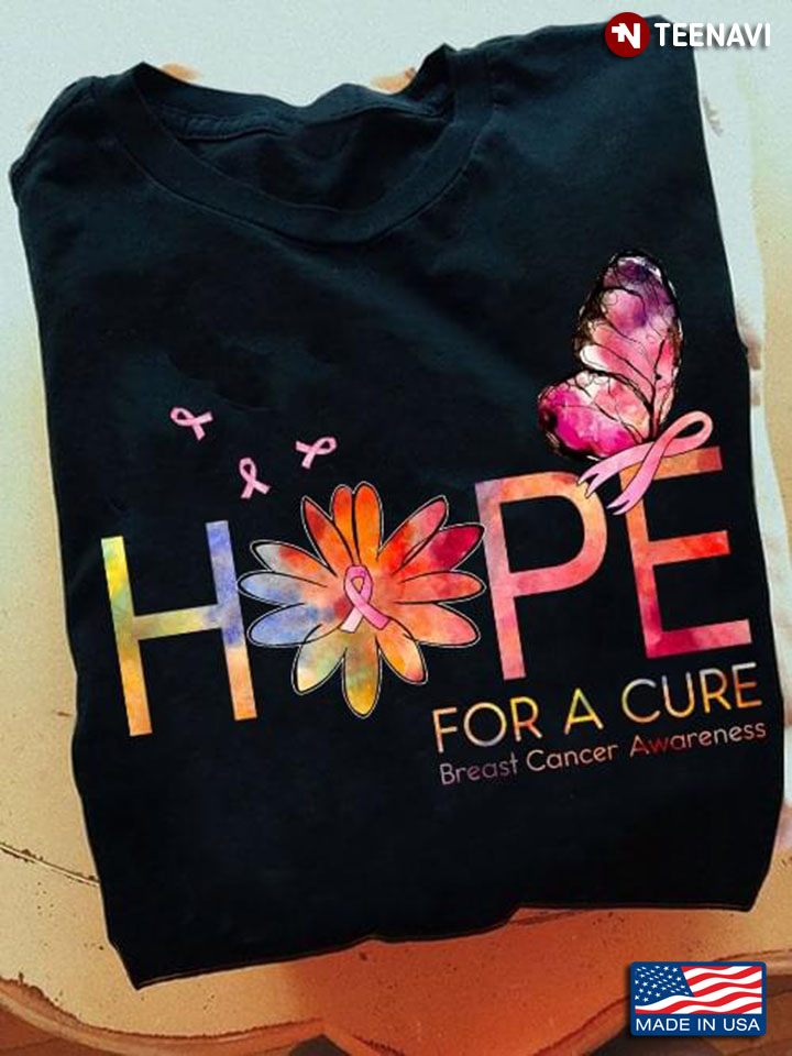 Hope For A Cure Breast Cancer Awareness Butterfly Daisy