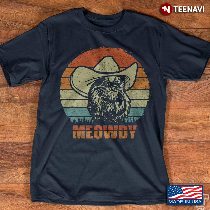 Meowdy  Funny Cat Cowboy Vintage For Cat Lovers