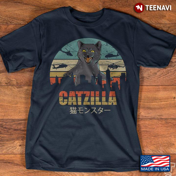 Catzilla Funny Cat Helicopter Vintage