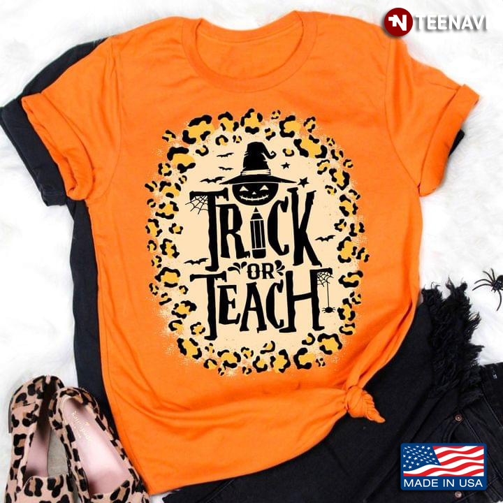 Trick Or Teach Witch Halloween Leopard