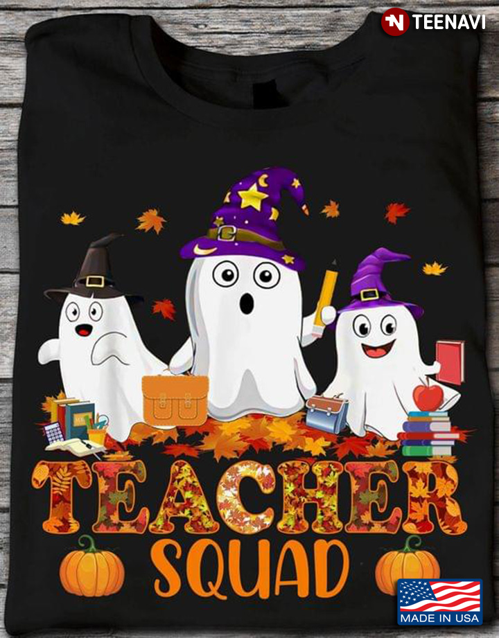 Teacher Squad Boo Fall Season Thanksgiving Witch Halloween