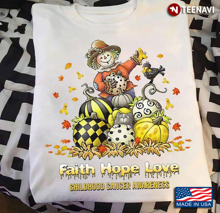 Faith Hope Love Childhood Cancer Awareness Scarecrow Fall Season
