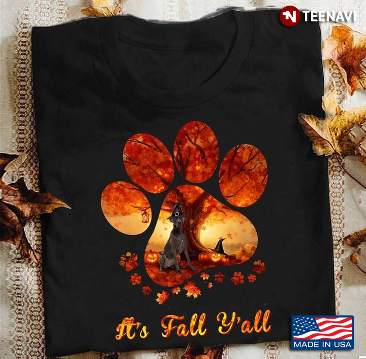 It's Fall Y'all Paw Dog Witch Dog Fall Season Halloween