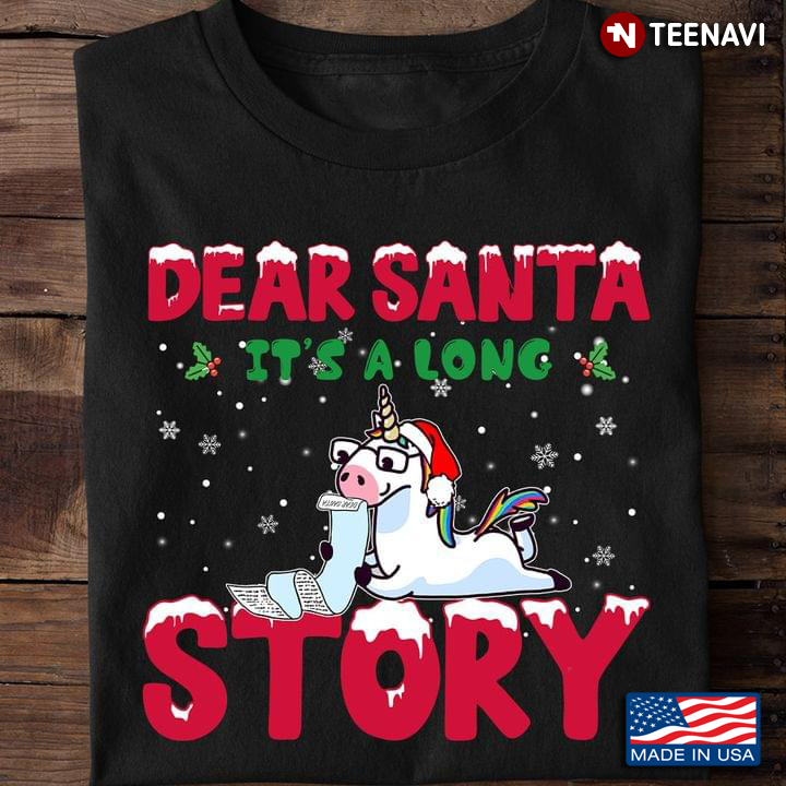 Dear Santa It's  A Long Story Unicorn LGBT For Christmas