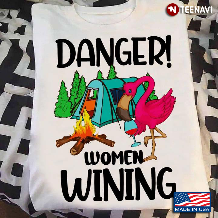 Drinking Flamingo Danger Woman Wining for Camping Lover