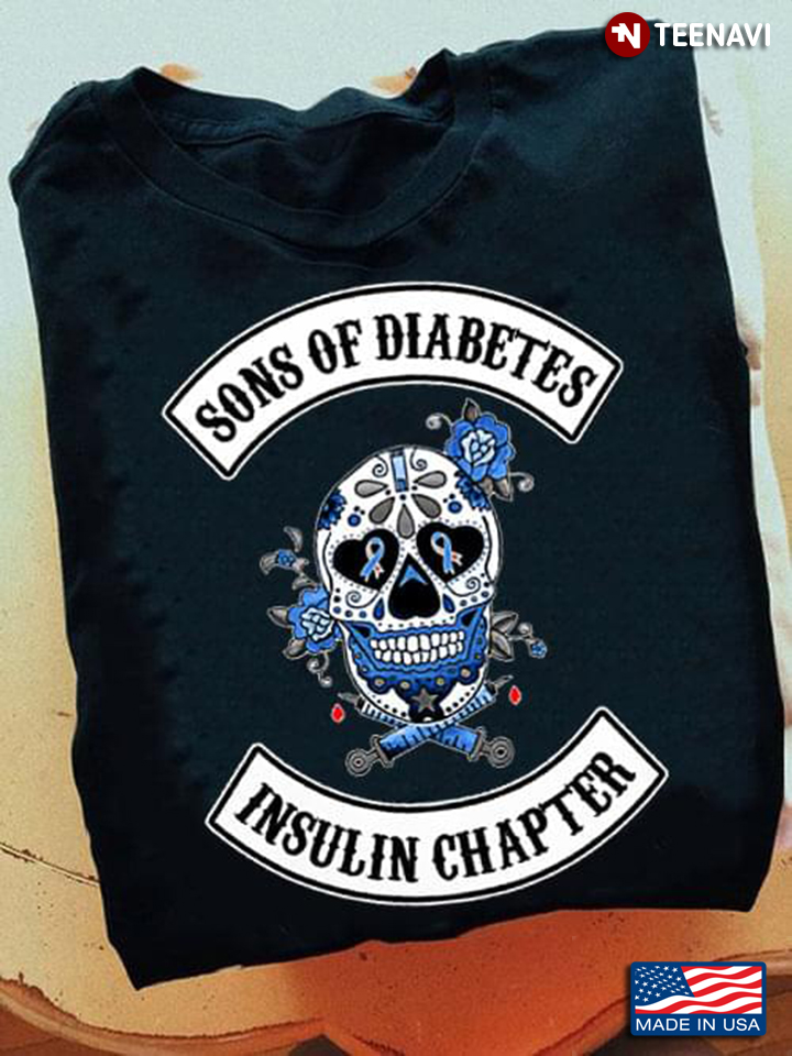 Blue Sugar Skull Sons of Diabetes Insulin Chapter