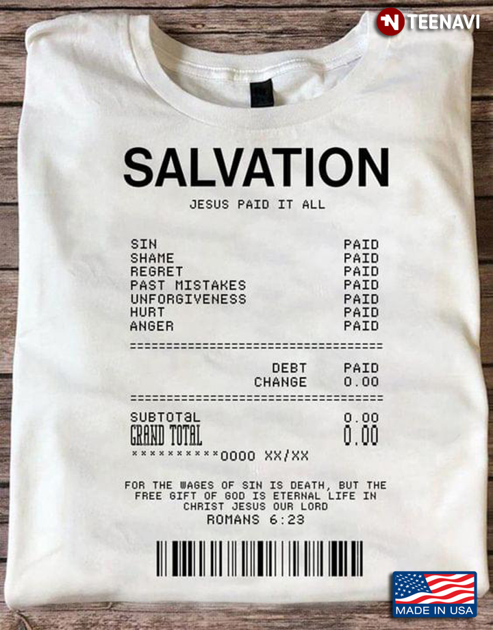 Salvation Jesus Paid It All Bill Design