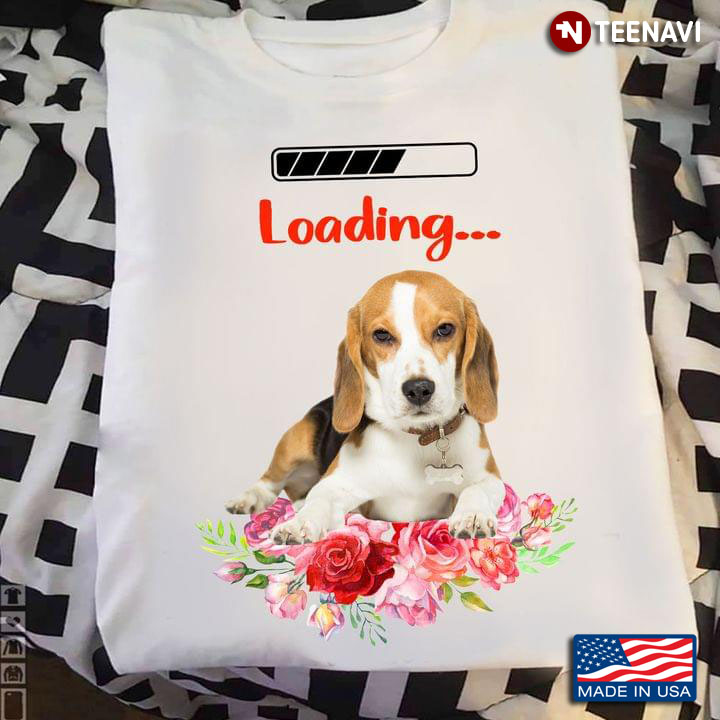 Beagle and Flowers Loading for Dog Lover