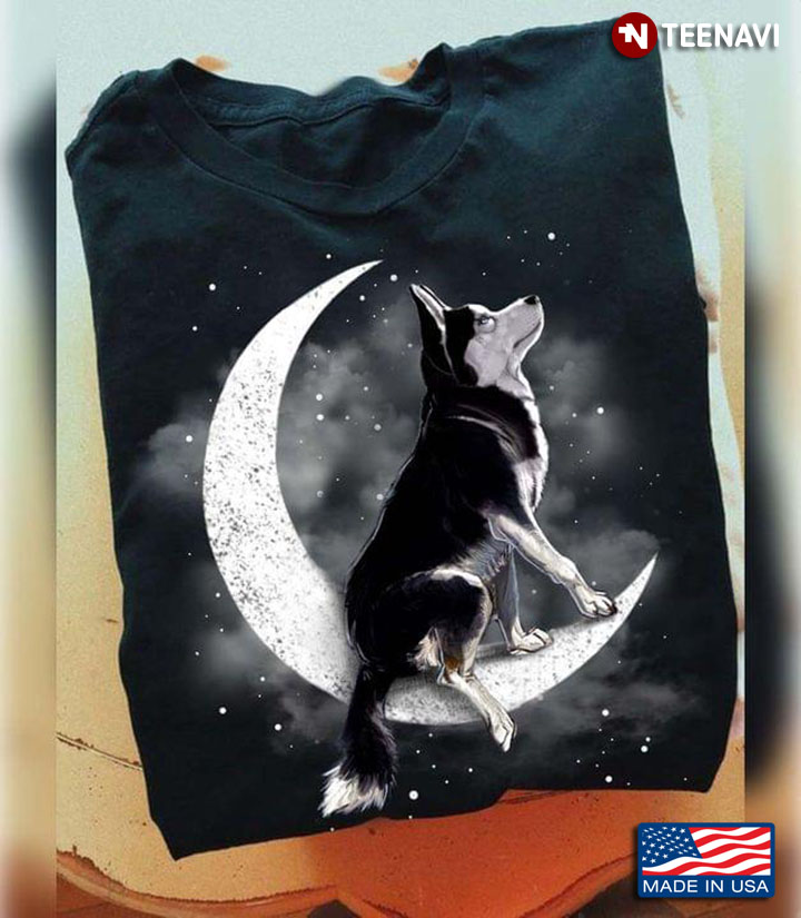 Siberian Husky on The Moon for Dog Lover