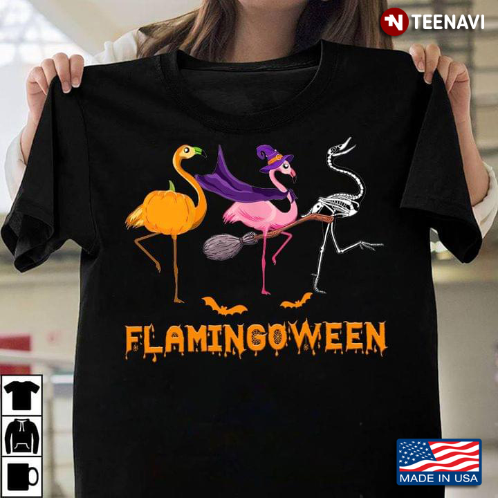 Flamingoween Funny Flamingos in Halloween Costumes