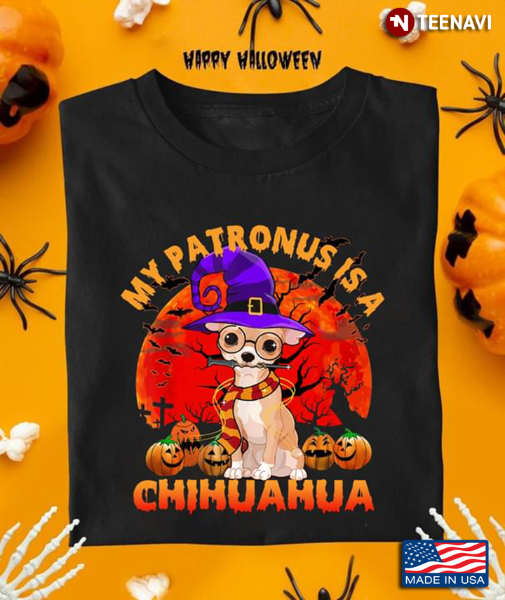 My Patronus is A Chihuahua Halloween Blood Moon for Dog Lover