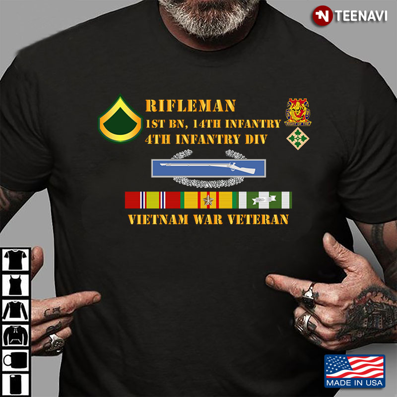 Riifleman 1st BN 14th Infantry 4th Infantry DIV Vietnam War Veteran