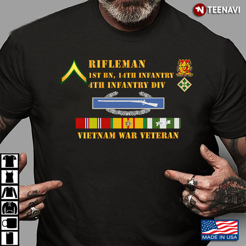 US Army Rifleman 1st BN 14th Infantry 4th Infantry DIV Vietnam War Veteran