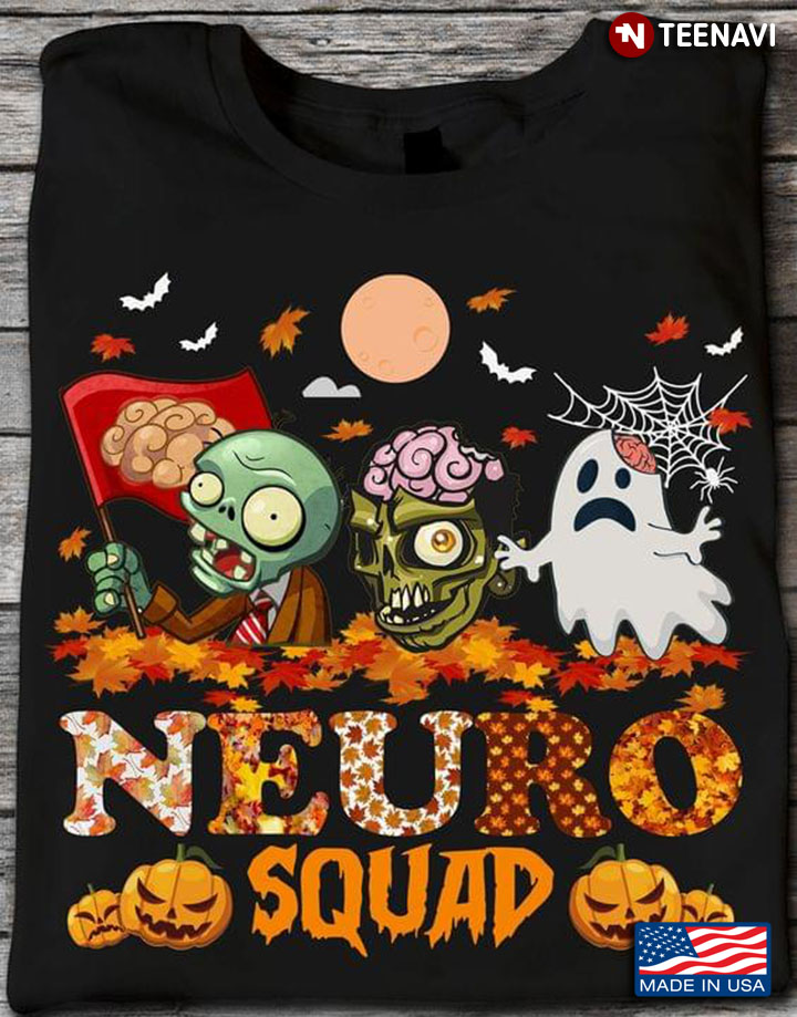 Zombies And Boo Brain Flag Neuro Squad for Halloween