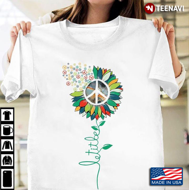 Colorful Sunflower Peace Sign Let It Be