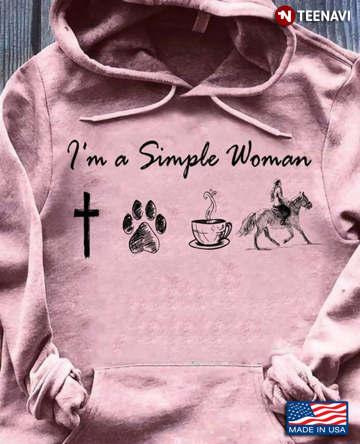I'm A Simple Woman I Love Jesus Dog Coffe And Horse Riding for Animal Lovers