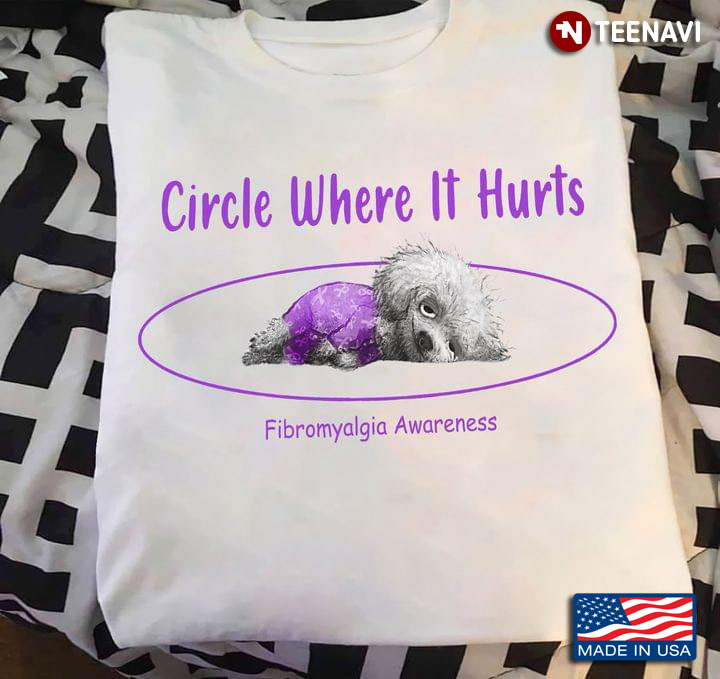Tired Bolognese Circle Where It Hurts Fibromyalgia Awareness for Dog Lovers