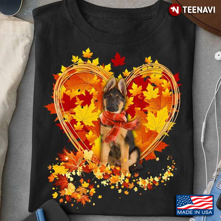 Autumn Leaves Heart Rottweiler for Dog Lovers